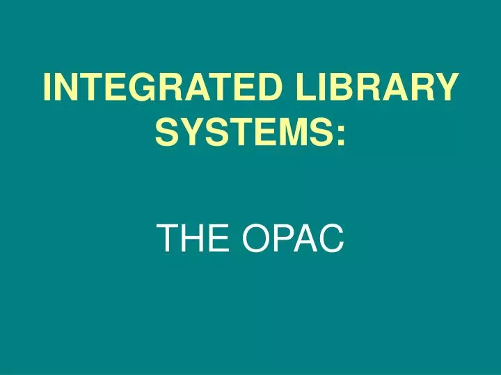 integrated library systems