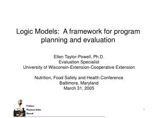 Logic Models: A framework for program planning and evaluation