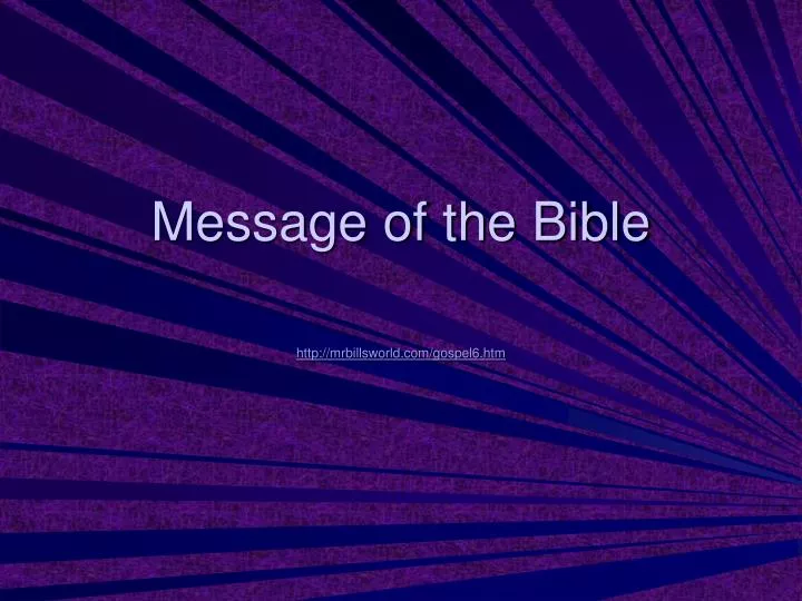 message of the bible