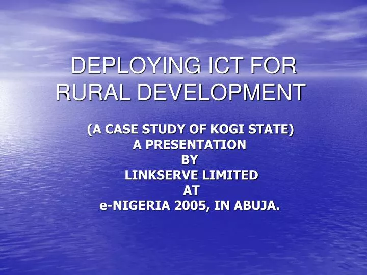 deploying ict for rural development