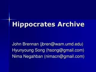 Hippocrates Archive