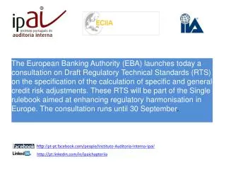 EBA consults on technical standards on the calculation of credit risk adjustments 17 July 2012