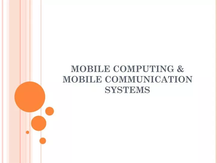 mobile computing mobile communication systems