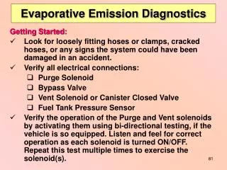 Evaporative Emission Diagnostics