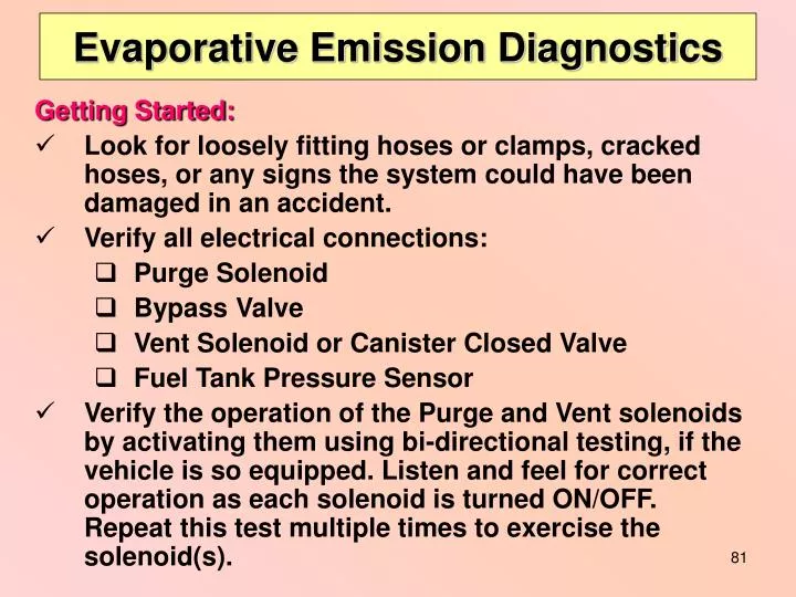 evaporative emission diagnostics