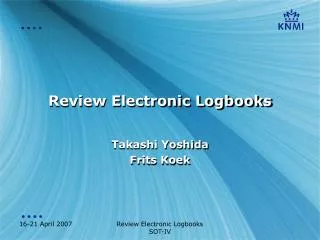 Review Electronic Logbooks