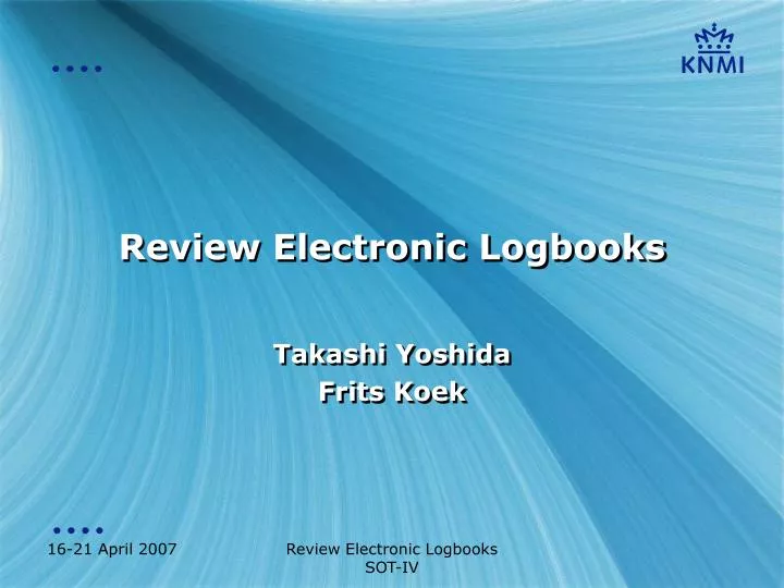review electronic logbooks