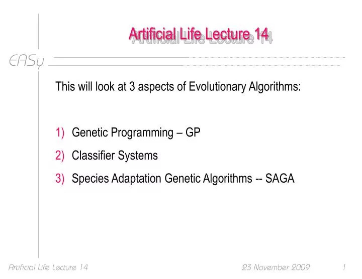 artificial life lecture 14