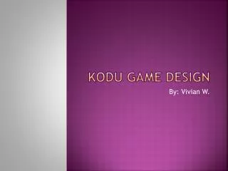 Kodu Game Design
