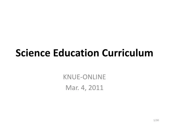 science education curriculum