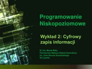programowanie niskopoziomowe