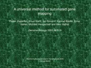 bioinformatika szakirodalmi tanulm nyok 2005 cs rg b lint