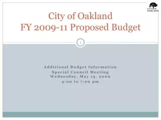 City of Oakland FY 2009-11 Proposed Budget