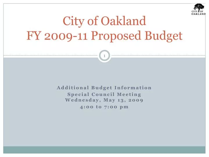city of oakland fy 2009 11 proposed budget