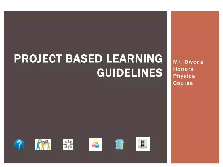 project based learning guidelines