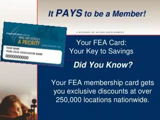 It PAYS to be a Member!