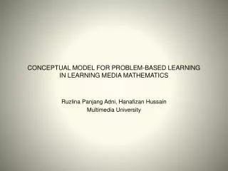 CONCEPTUAL MODEL FOR PROBLEM-BASED LEARNING IN LEARNING MEDIA MATHEMATICS
