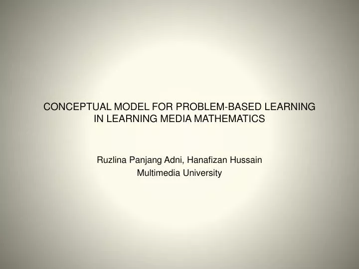 conceptual model for problem based learning in learning media mathematics