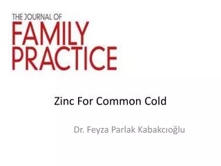 Zinc For Common Cold