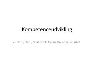 kompetenceudvikling