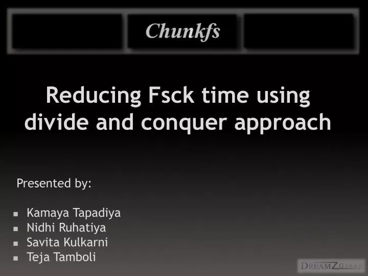 reducing fsck time using divide and conquer approach