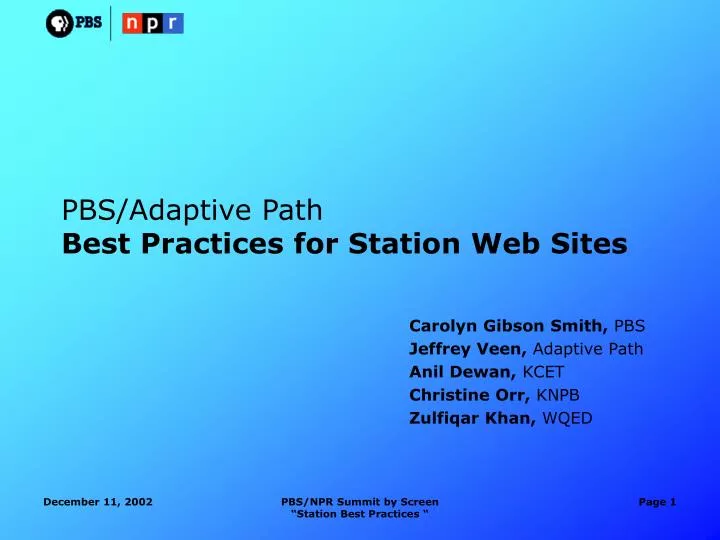 pbs adaptive path best practices for station web sites