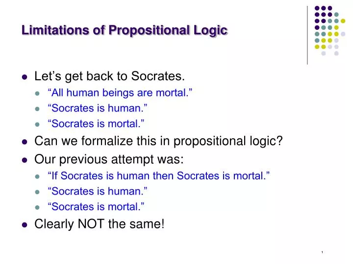 limitations of propositional logic