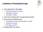 Limitations of Propositional Logic - slide 1