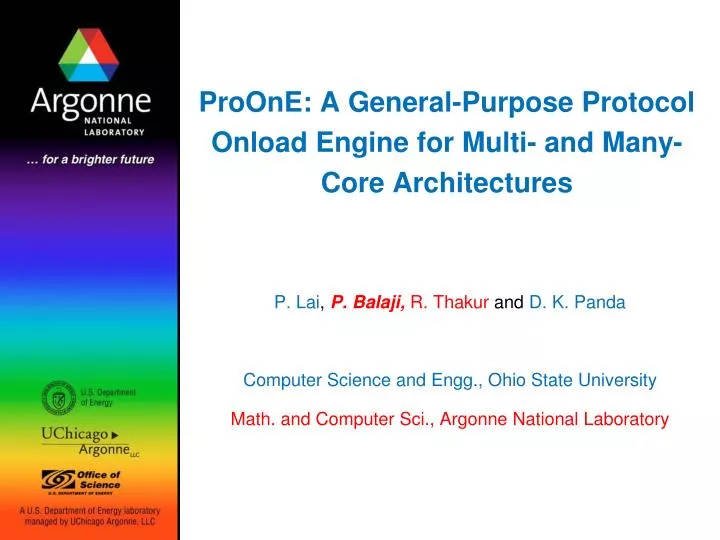 proone a general purpose protocol onload engine for multi and many core architectures