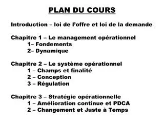 plan du cours