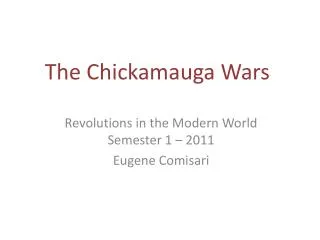The Chickamauga Wars