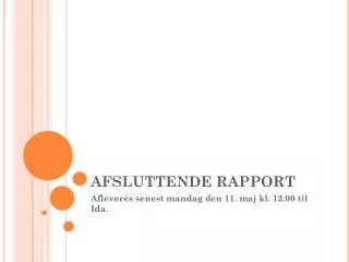 afsluttende rapport