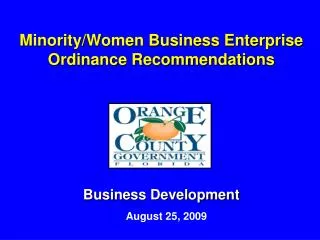 Minority/Women Business Enterprise Ordinance Recommendations