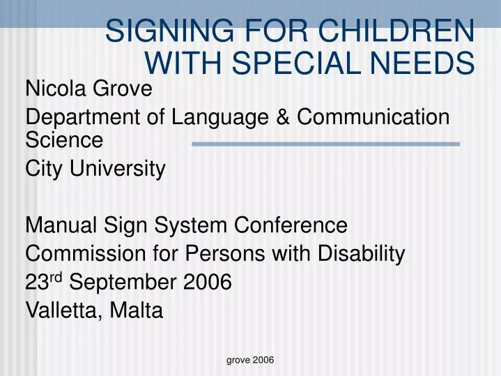 signing for children with special needs