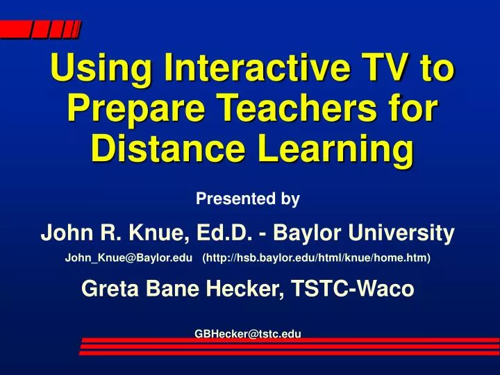 using interactive tv to prepare teachers for distance learning