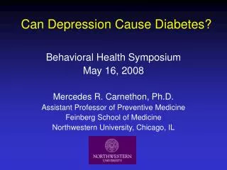 Can Depression Cause Diabetes?