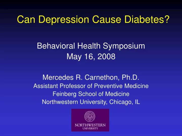 can depression cause diabetes
