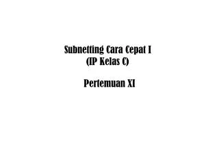 subnetting cara cepat i ip kelas c