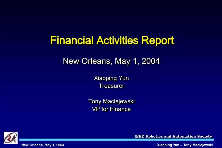 financial activities report