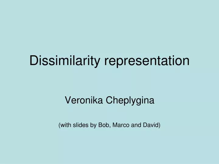 dissimilarity representation