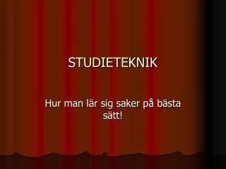 studieteknik