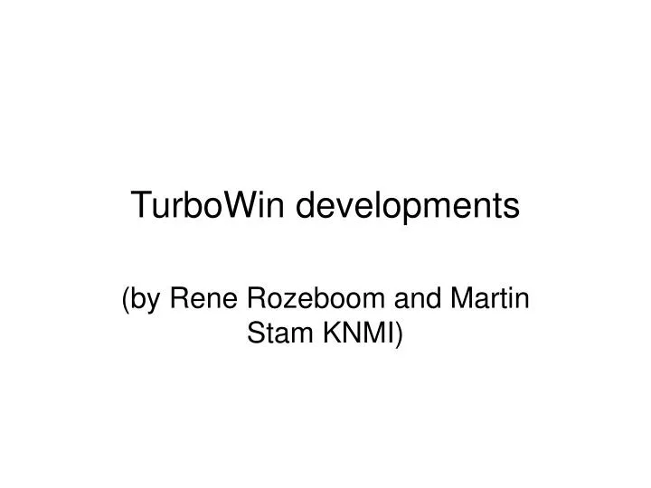 turbowin developments