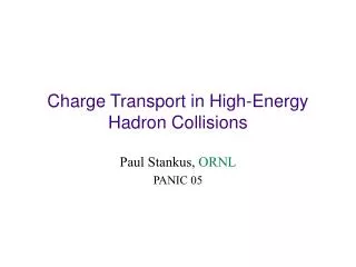 Charge Transport in High-Energy Hadron Collisions