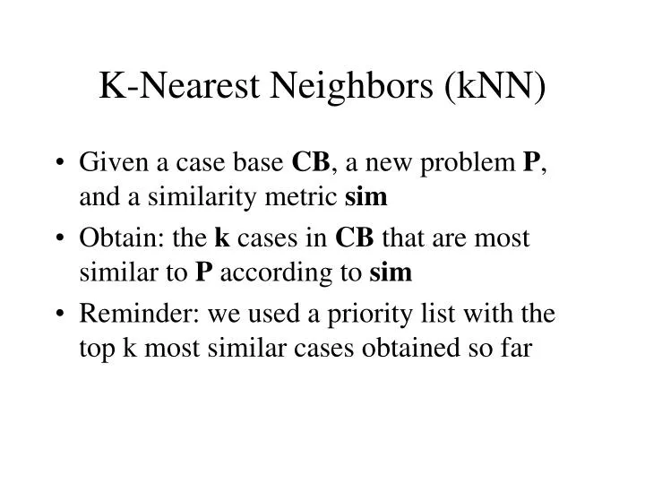 k nearest neighbors knn