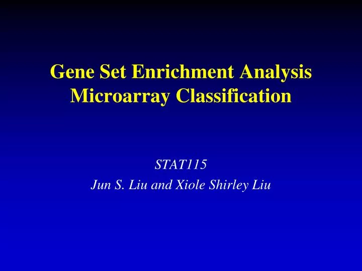 gene set enrichment analysis microarray classification