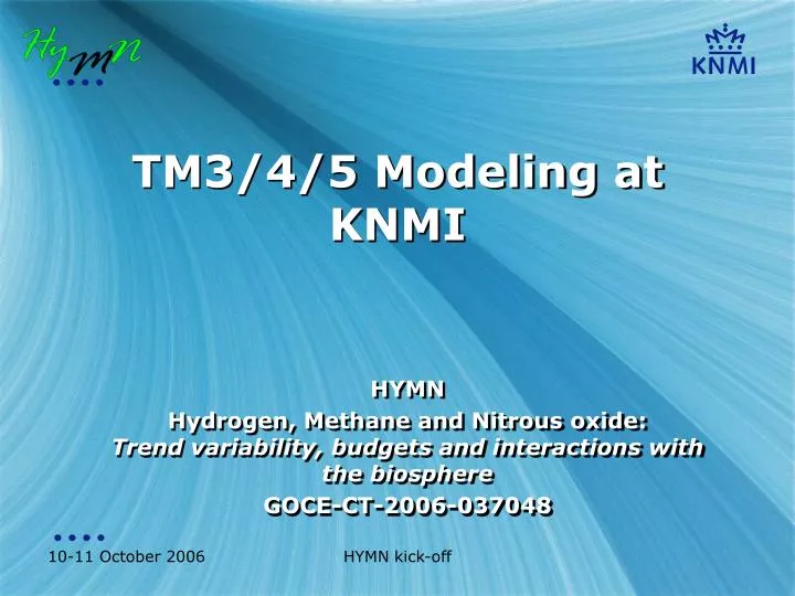 tm3 4 5 modeling at knmi