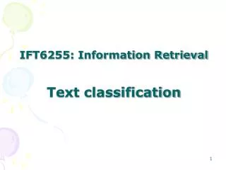 ift6255 information retrieval text classification