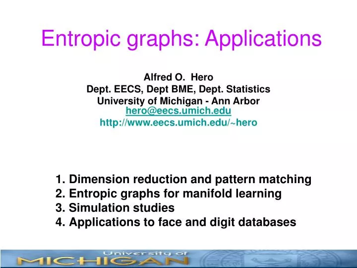 entropic graphs applications