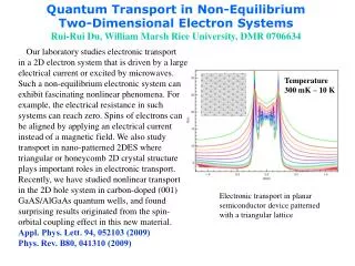 Quantum Transport in Non-Equilibrium Two-Dimensional Electron Systems