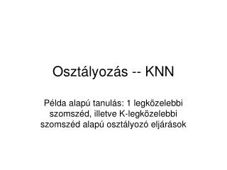 oszt lyoz s knn